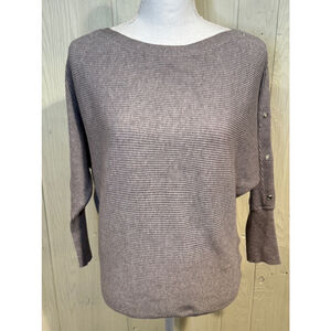 Jennifer Lopez Sweater Ribbed Long Sleeve Gray Size Small